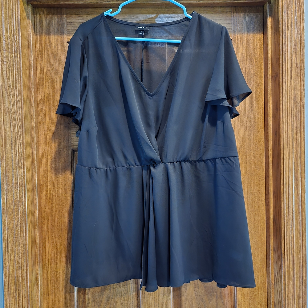 Torrid Black V-Neck Blouse